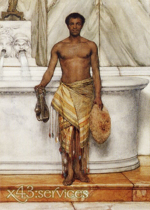 Sir Lawrence Alma-Tadema - A Balneator - Ein Bademeister - zum Schließen ins Bild klicken